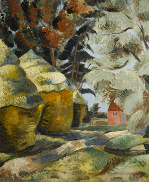 The Stackyard, c.1925 (oil on canvas)
