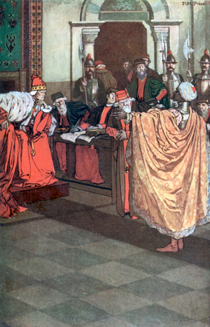 Othello, "She Loved me for the Dangers I had Passed". Othello – Act I, Scene 3 (colour litho)