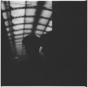 Rose & Christopher Barker, portrait of daughter and son of poet Frank Barker and writer Elizabeth Smart, mid 1950's (b/w photo)