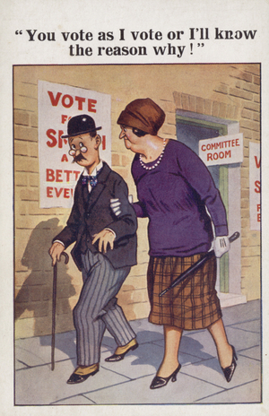 "You vote as I vote or I'll know the reason why!" (colour litho)