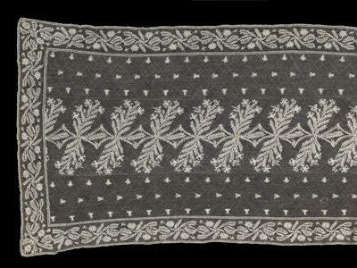 COSTUME: lace stole: scarf, early 19th century, overall: 610x2895mm (lace)