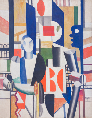 Men in the city, 1919, (oil on canvas)
