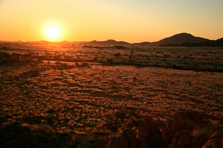 Sunset in southern Namibia near Sesriem (photo)