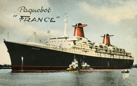Paquebot France, 1962 (postcard)