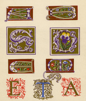 Sixteenth century illuminated letters