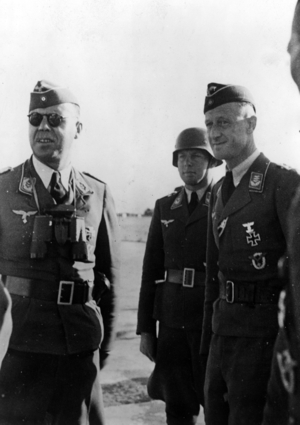 German officers on the British Channel Islands, 1940 (b/w photo)