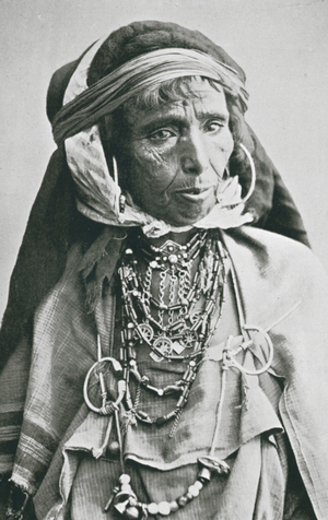 A Bedouin, Woman of Carthage (b/w photo)