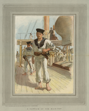A Captain of the Main-Top (colour litho)