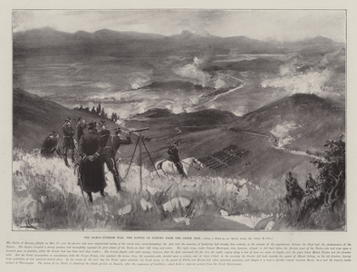 The Graeco-Turkish War, the Battle of Domoko from the Greek Side (litho)