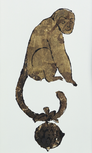Untitled, c.1957 (gold leaf and blotted black ink on paper)