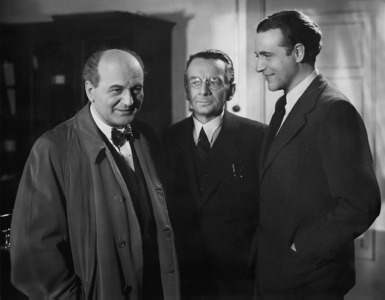 Paul Bildt,, Erich Ponto and Willy Fritsch in 'Am seidenen Faden', 1938 (b/w photo)