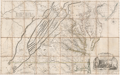 A Map of the most Inhabited part of Virginia by Fry and Jefferson, 1775 (print)
