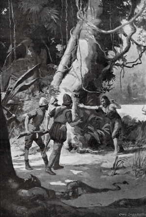 Sanchez de Vargas appearing to his old comrades (litho)