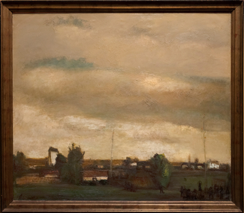 Village and archery, 1935 (oil on canvas)