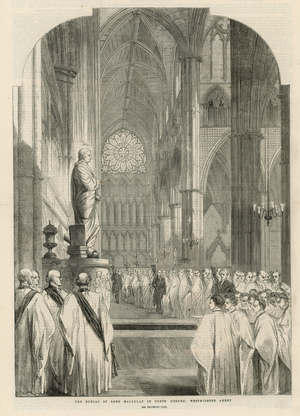 The burial of Lord Macaulay (engraving)