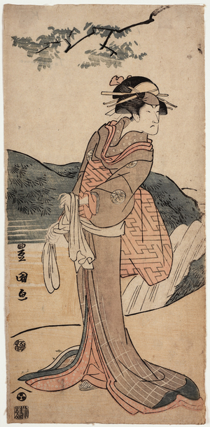 Kabuki Actor in Female Role, 18th-19th century (woodblock print)