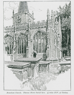 Bromham Church, Thomas Moore Buried Here (litho)