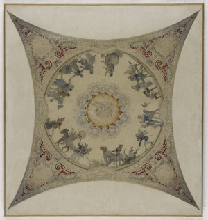 Sketch for the Galerie Lobau, Hôtel de Ville, Paris: Scènes médiévales : scènes d'auberge et de carnaval, 1890 (oil on canvas)