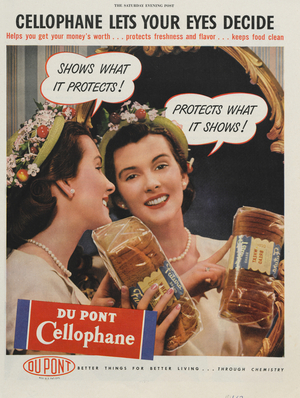 Advertisement for DuPont Cellophane, 1947 (colour litho)