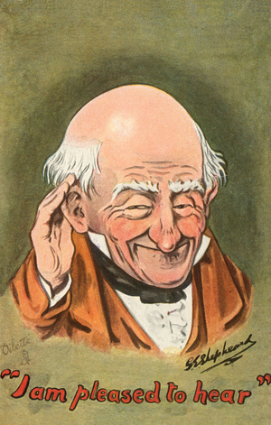 I am pleased to hear (colour litho)