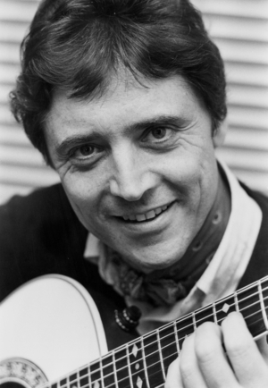 Portrait of Singer Sacha Distel at 50 January 30, 1983 (b/w photo)