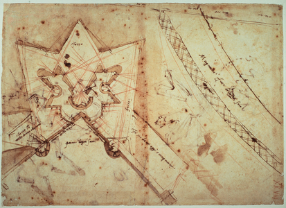Studies for the bulwark of the Gate to the All Saints Meadow, 16th century (drawing)