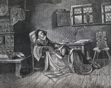 A daughter at her mother's deathbed, 1850