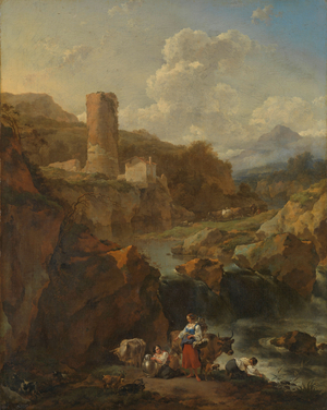 Italian Landscape, 1656 (oil on canvas)