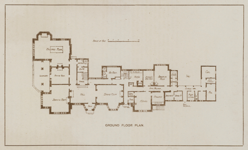 Huntercombe Place, Ground Floor Plan (litho)