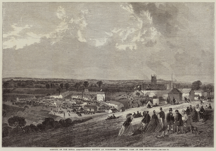 Meeting of the Royal Agricultural Society at Worcester, General View of the Show-Yards (engraving)