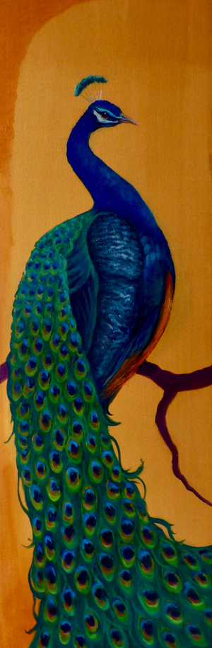 Paon I, 2023, (oil on canvas)Bird decorative