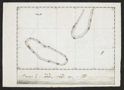 A chart showing two islands.