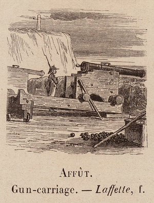 Le Vocabulaire Illustre: Affut; Gun-carriage; Laffette (engraving)