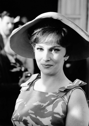 Gina Lollobrigida at Cannes film festival, 1961 (b/w photo)