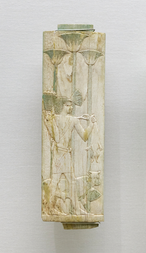 Panel from a casket, late period, 26th dynasty (ivory)