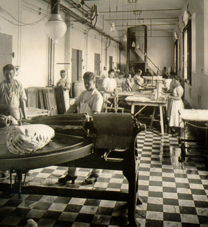 Making butter in a Danish Dairy, Copenhagen, Denmark. 1905 (photo)
