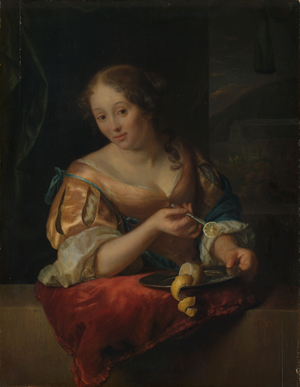 Young Woman with Lemon, 1685 (oil on panel)