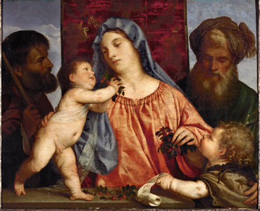 Madonna with Cherries … (oil on canvas)