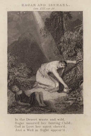 Hagar and Ishmael, Genesis XXI, ver 19 (engraving)