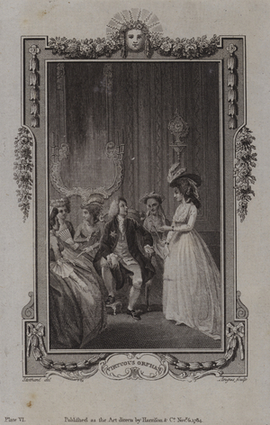 Scene from The Virtuous Orphan, by Mary Collyer (engraving)
