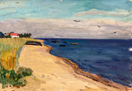 Baltic Beach, 1964 (tempera on paper)