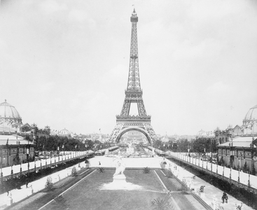 Eiffel Tower, Paris Exposition, 1889 (b/w photo)