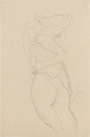 Standing Semi-Nude to the Left, c.1917-18 (Pencil on paper)