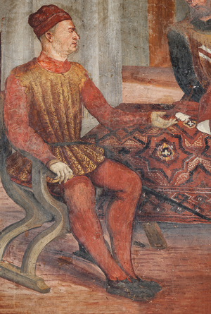 Bartolomeo Colleoni, detail of the Visit of Christian I of Denmark to Bartolomeo Colleoni, Hall of Honour, 1474 (fresco)