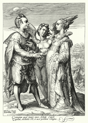 Marriage for Love Officiated by Cupid (engraving)