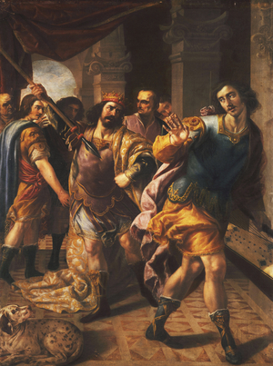 David before Saul,  (oil on canvas)