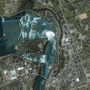 Satellite image of Niagara Falls, North America. Science Earth Geology 