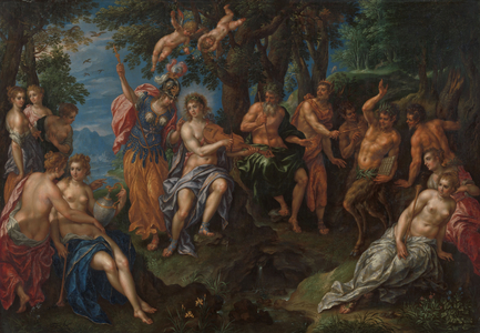 The Contest between Apollo and Pan, c.1600-1625 (oil on copper)