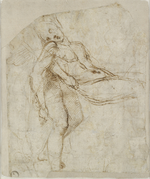 Verso: The dead Christ carried to the Tomb, WA1846.166 (pen & brown ink on white paper)