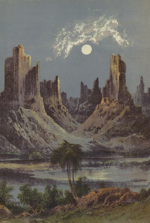 The Mountains of Hombori (colour litho)